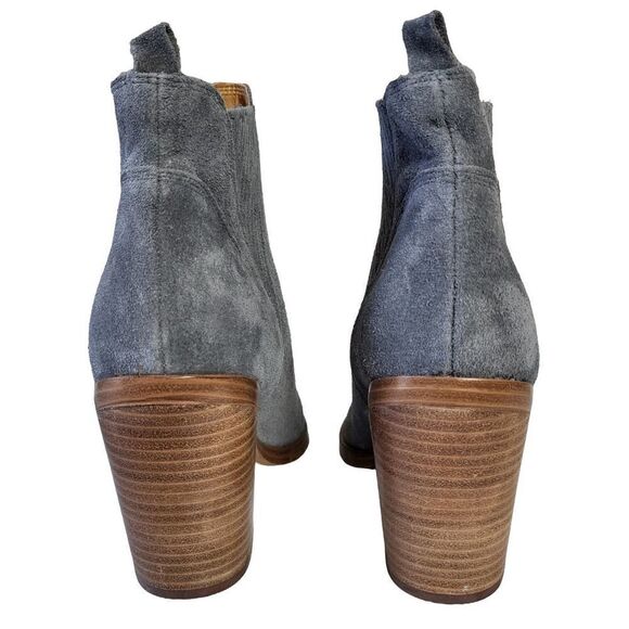 Marc Fisher Gray Suede Pointed Toe Western Block Heel Ankle Boot Size 8.5 - Picture 6 of 16